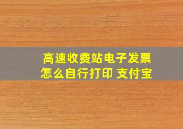 高速收费站电子发票怎么自行打印 支付宝